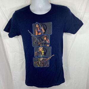 Borderlands 3 Vault 2019 Unisex Size Small Graphic T-Shirt Navy Blue Tee S